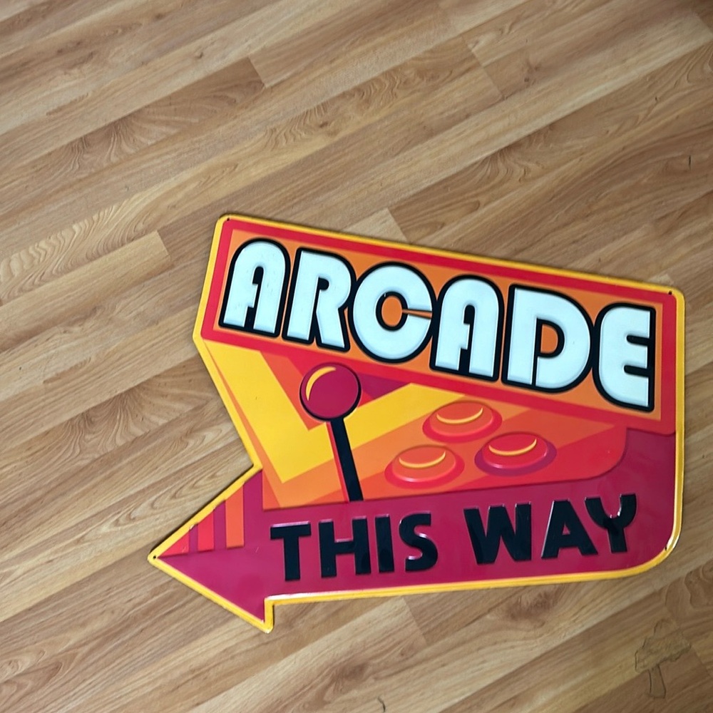 Arcade This Way Retro Sign for game room XL